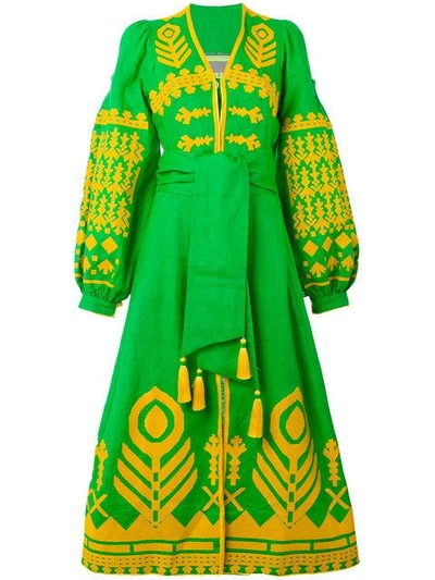Shop Yuliya Magdych 'cupidon Arrows' Dress In Green