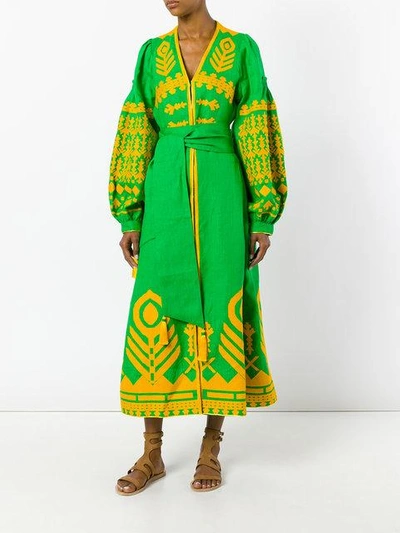 Shop Yuliya Magdych 'cupidon Arrows' Dress In Green