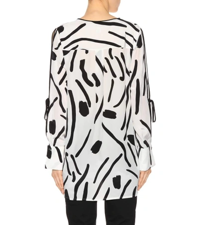 Shop Diane Von Furstenberg Printed Silk Top In White