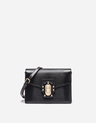 Shop Dolce & Gabbana Leather Lucia Shoulder Bag In Black