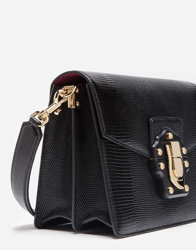 Shop Dolce & Gabbana Leather Lucia Shoulder Bag In Black