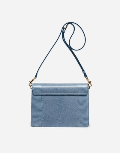 Shop Dolce & Gabbana Leather Lucia Shoulder Bag In Azure