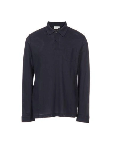 Shop Sunspel Polo Shirt In Dark Blue