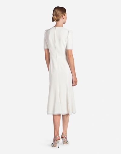 Shop Dolce & Gabbana Dress In Cady In White