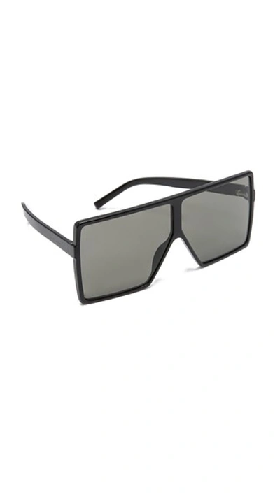 Shop Saint Laurent Sl 183 Betty Sunglasses In Black/grey