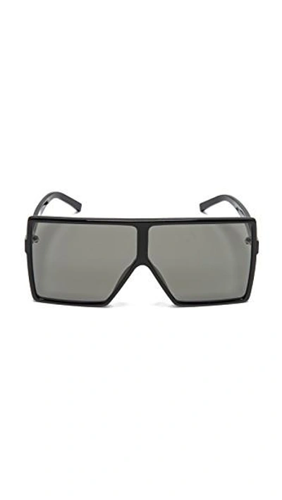 Shop Saint Laurent Sl 183 Betty Sunglasses In Black/grey