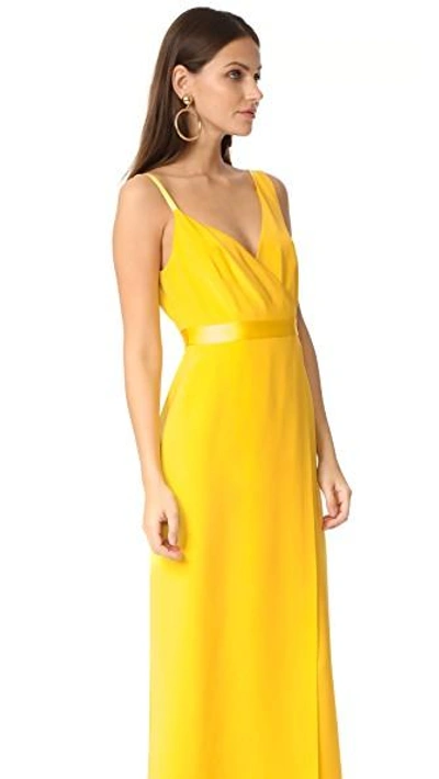 Shop Diane Von Furstenberg Asymmetrical Side Slit Gown In Daffodil