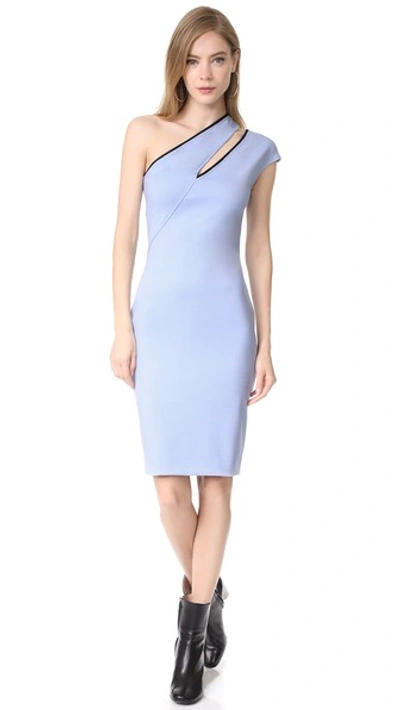 Shop Mugler One Shoulder Dress In Horizon