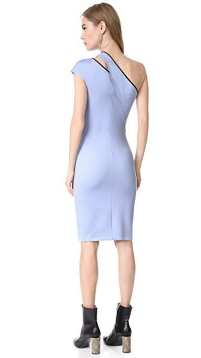 Shop Mugler One Shoulder Dress In Horizon