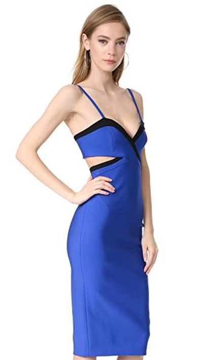 Shop Mugler Cutout Cocktail Dress In 天蓝色/黑色