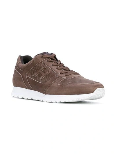 Shop Hogan Lace-up Sneakers - Brown
