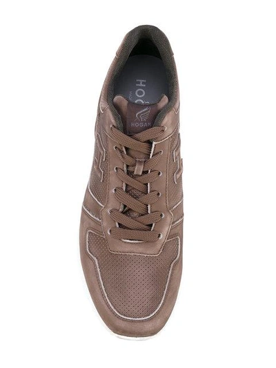 Shop Hogan Lace-up Sneakers - Brown