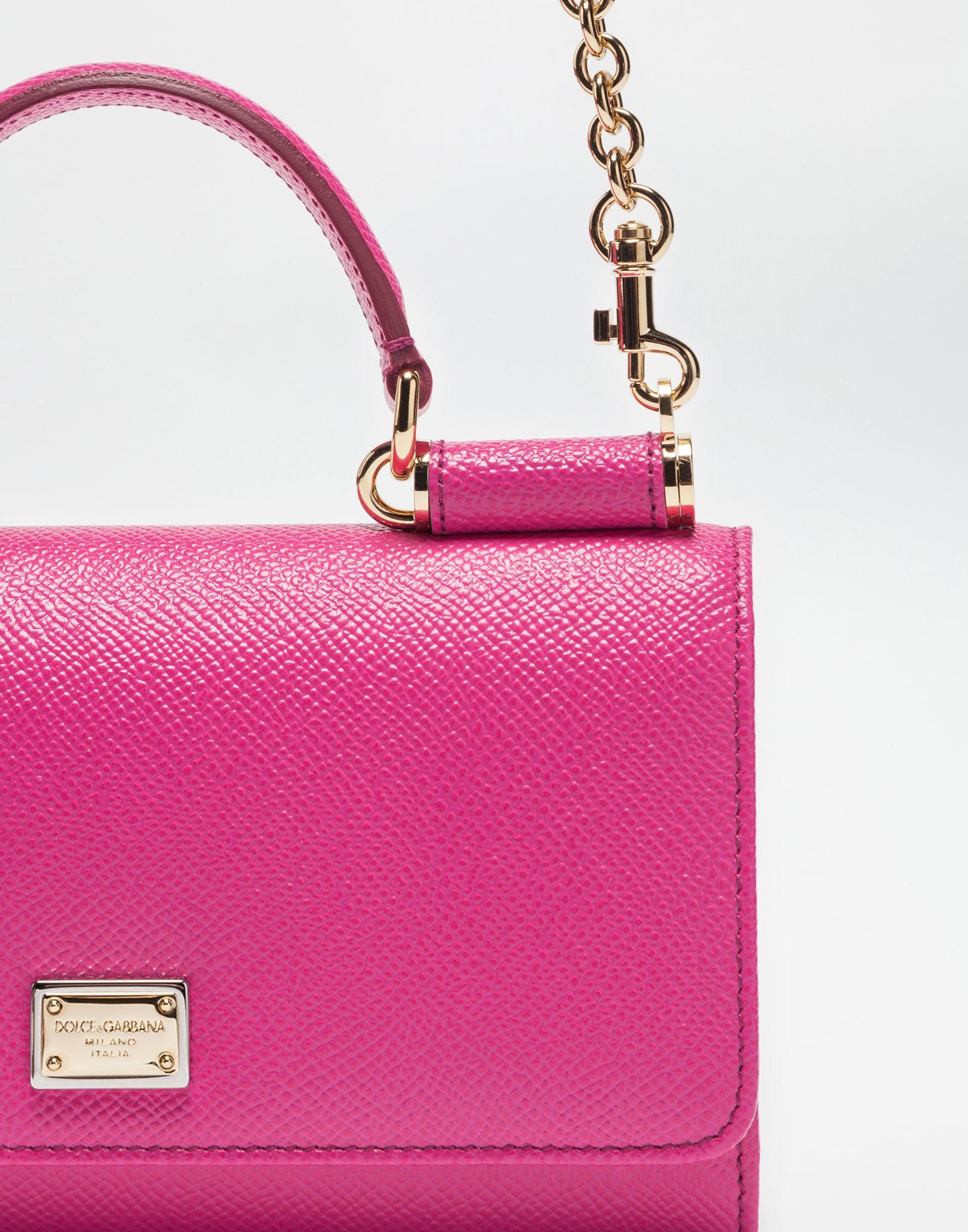 Dolce & Gabbana Min Von Bag In Dauphine Leather In Shocking Pink ModeSens