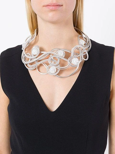 Shop Francesco Barbato Wire Necklace - Metallic