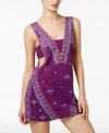 FREE PEOPLE FREE PEOPLE NEVER BEEN MINI BANDEAU-TIE EMBROIDERED MINI DRESS