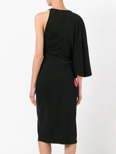 Shop Givenchy Printed Asymmetric Dress In Black