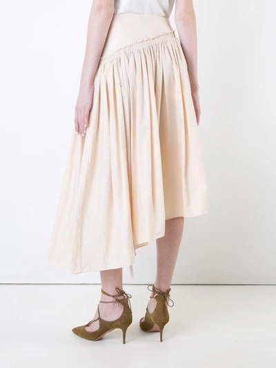 Shop Lemaire Gathered Skirt - Nude & Neutrals