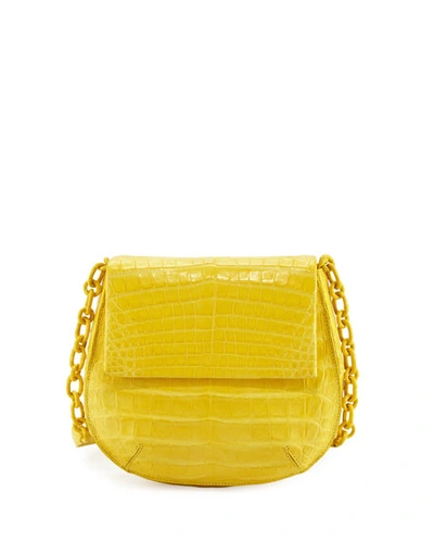 Nancy Gonzalez Crocodile Chain-strap Saddle Bag, Yellow