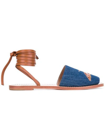 Shop Red Valentino Contrast Sandals In Blue