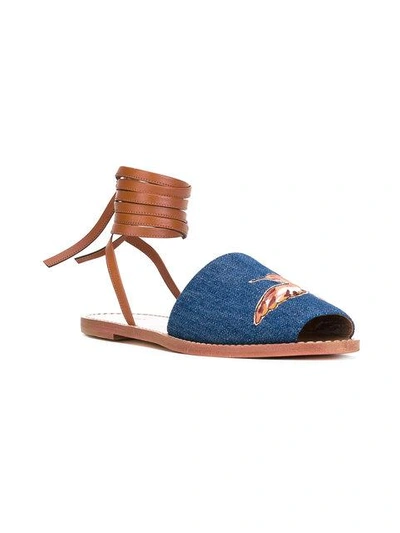 Shop Red Valentino Contrast Sandals In Blue