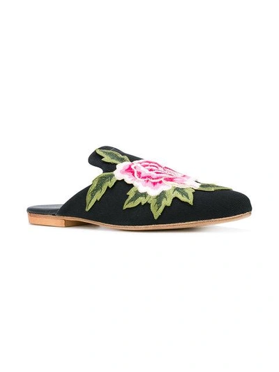花卉刺绣穆勒鞋