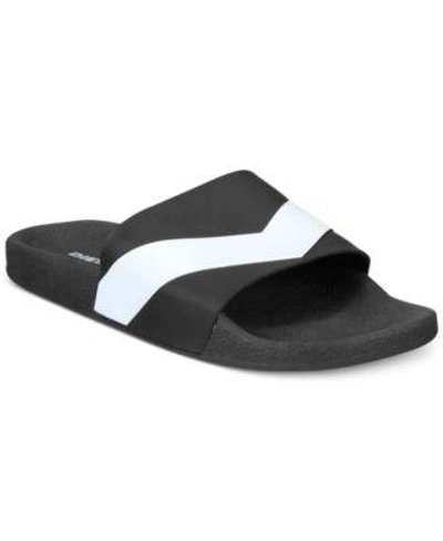 Shop Diesel Men's A-lohaa Sa-maral Slide Sandals Men's Shoes In Black/white