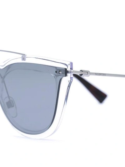 Shop Valentino Eyewear  Garavani Rockstud Embellished D-frame Sunglasses - Black