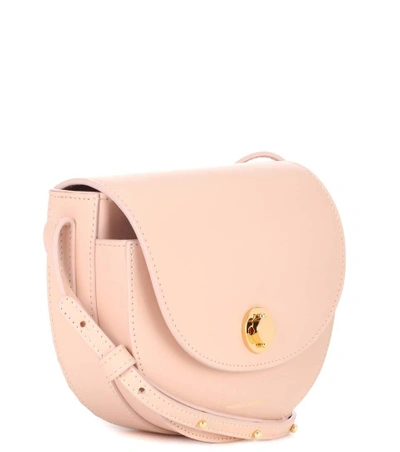 Shop Mansur Gavriel Saddle Mini Leather Shoulder Bag In Rosa
