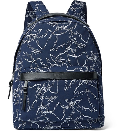 Michael Kors Leather-trimmed Printed Cordura Backpack