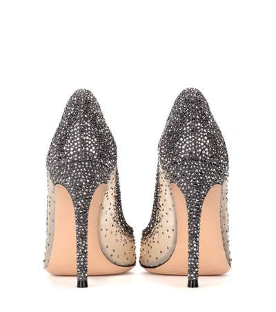 Shop Gianvito Rossi Rania Crystal-embellished Pumps In Beige