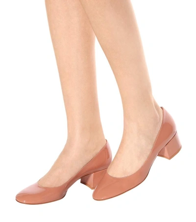 Shop Gianvito Rossi Linda 45 Patent Leather Pumps In Pink