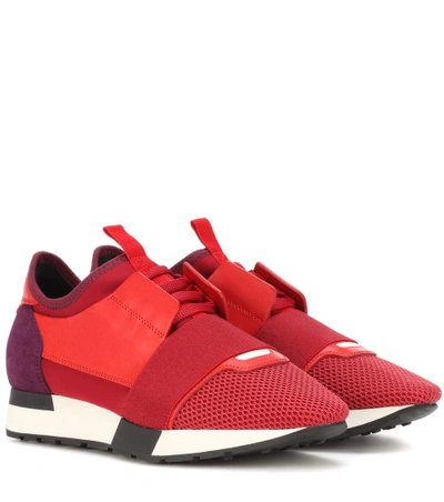 Shop Balenciaga Race Runner Sneakers In Red