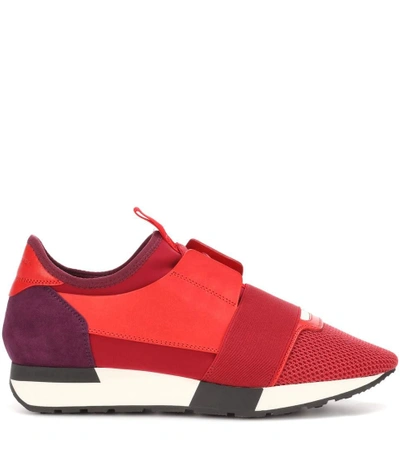 Shop Balenciaga Race Runner Sneakers In Red