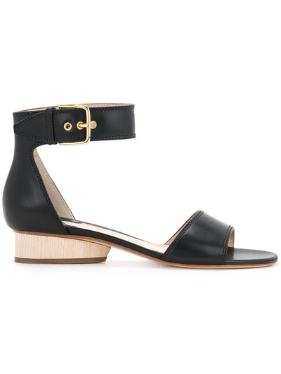 Paul Andrew Leather Sandals In Black