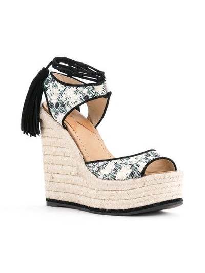 Shop Paul Andrew Patterned Wedge Sandals - Multicolour