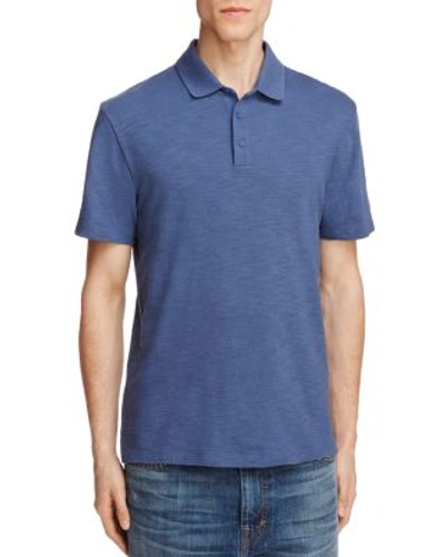 Shop Vince Slub Knit Slim Fit Polo Shirt In Spruce Blue