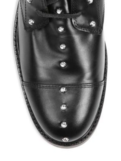 Shop Iro Rangy Studded Leather Combat Boots In Black