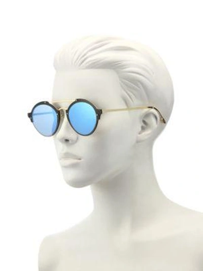 Shop Illesteva Malpensa 53mm Mirrored Aviator Sunglasses In Matte Black