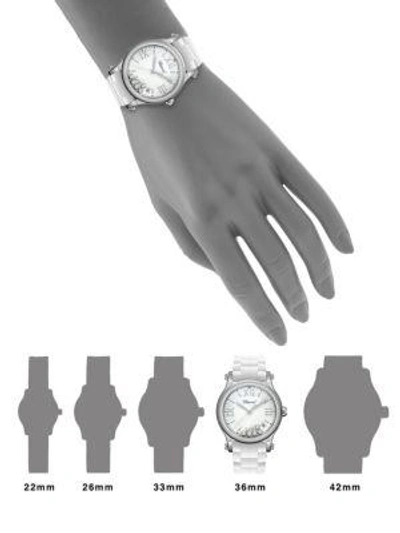 Shop Chopard Women's Happy Sport Stainless Steel, Diamond & Rubber-strap Watch In Silver