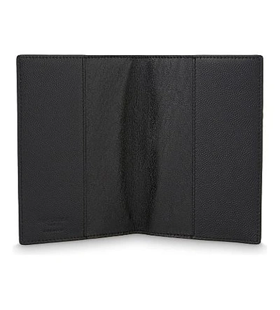 Shop Saint Laurent Grained Leather Passport Holder In Noir