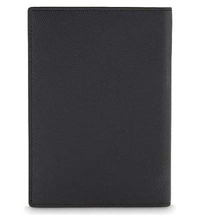 Shop Saint Laurent Grained Leather Passport Holder In Noir