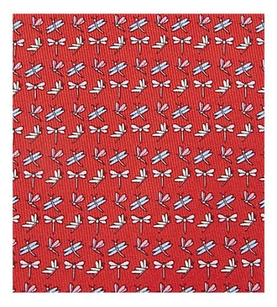 Shop Ferragamo Dragonfly Silk Tie In Red