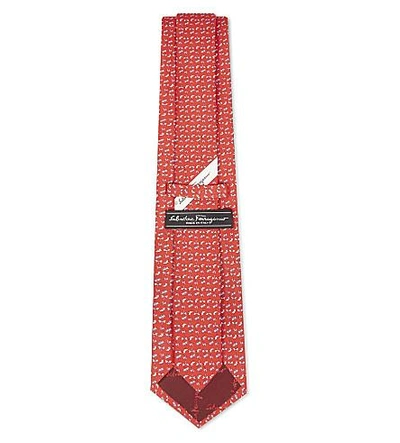 Shop Ferragamo Dragonfly Silk Tie In Red