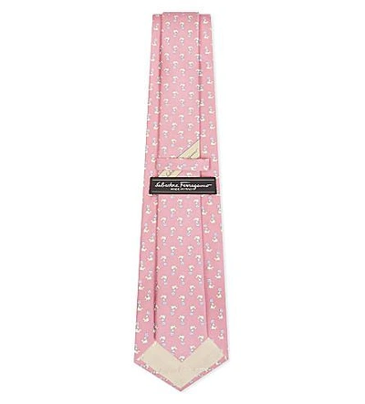 Shop Ferragamo Seal And Ball Silk Tie In Pink