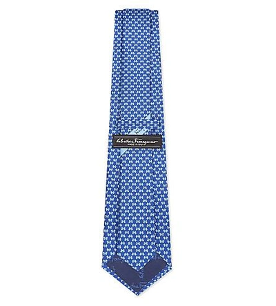 Shop Ferragamo Butterfly Silk Tie In Bright Blue