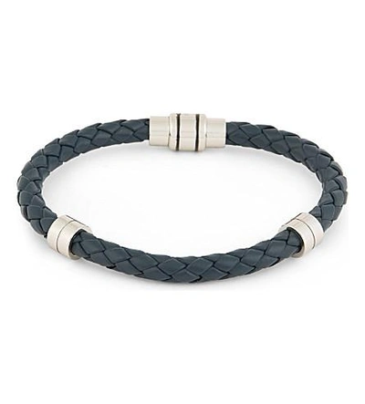 Ted Baker Barranz Leather Bracelet In Navy | ModeSens