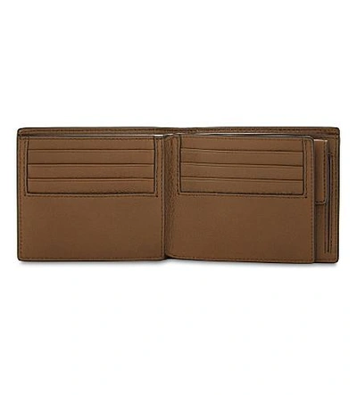 Shop Mulberry Trifold Grained Leather Card Wallet In Oak