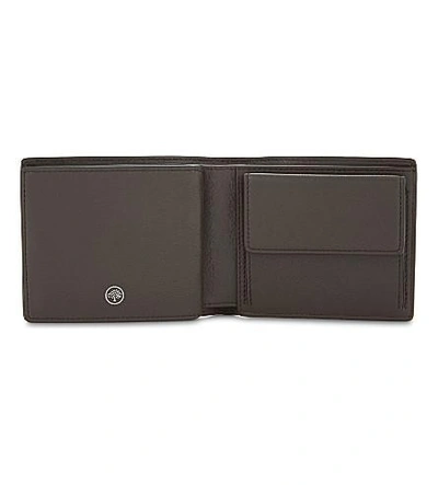 Shop Mulberry Trifold Grained Leather Card Wallet In Chocolate
