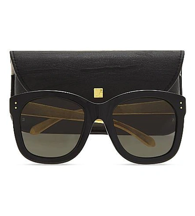 Shop Linda Farrow Lfl513 Oversized Sunglasses In Gold