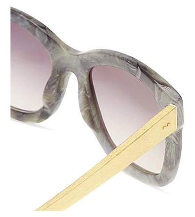 Shop Linda Farrow Lfl513 Oversized Sunglasses In Marble